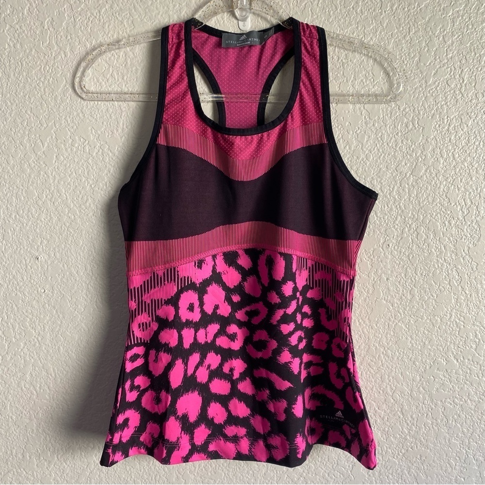 Adidas x Stella McCartney tank top small pink black cheetah